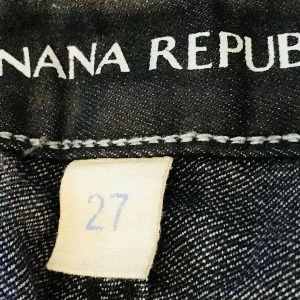 BANANA REPUBLIC Women Low Rise Skinny Leg Black Casual Jeans Pants Size 27 - Picture 11 of 12